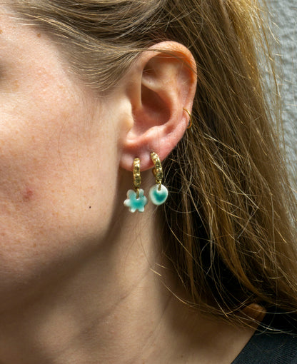 simplicity - organic hoop porcelain earring