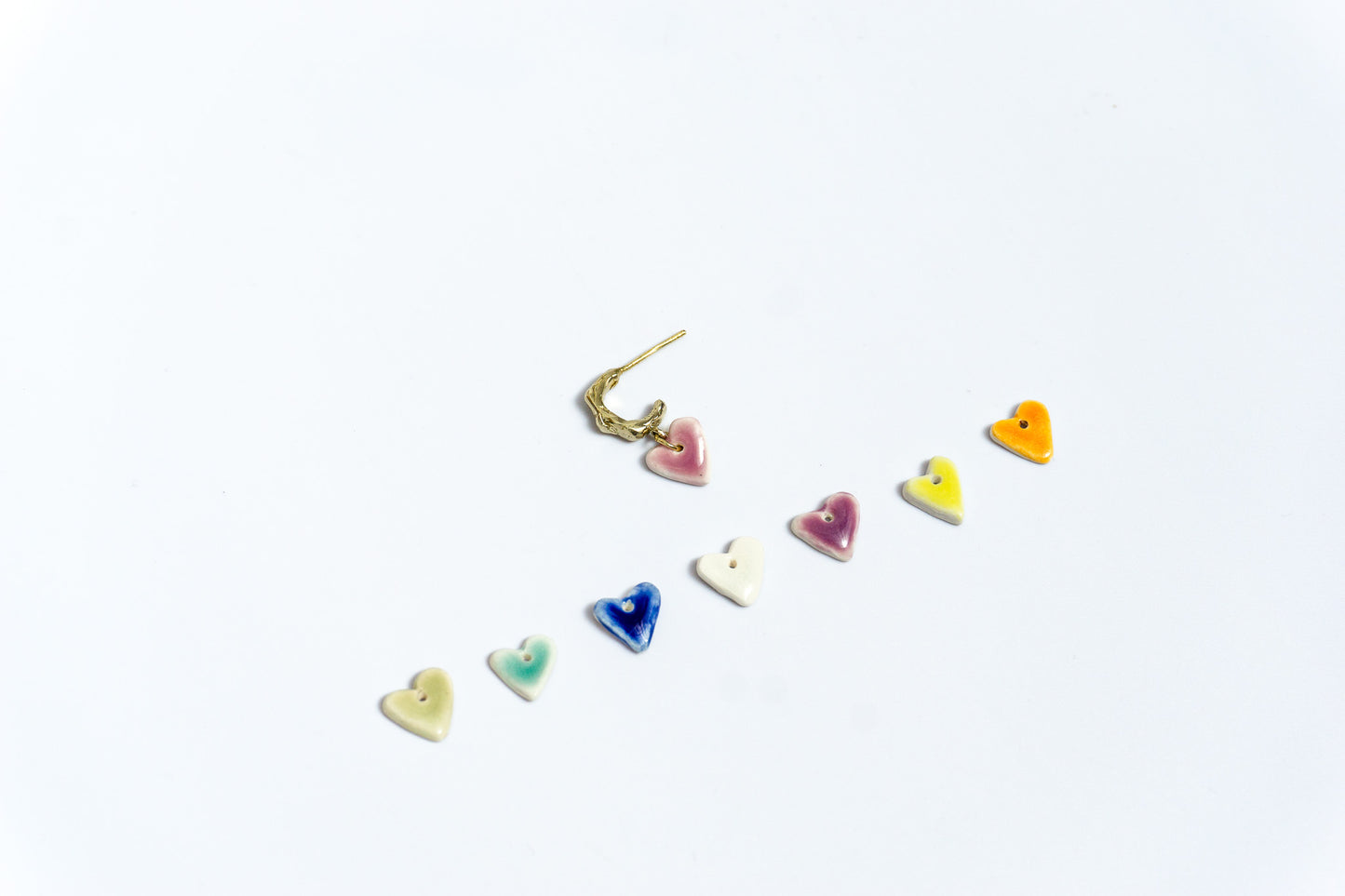 love - organic hoop porcelain earring