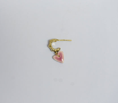 love - organic hoop porcelain earring