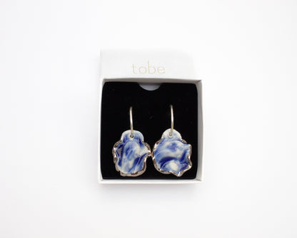 midnight calm hoop porcelain earrings