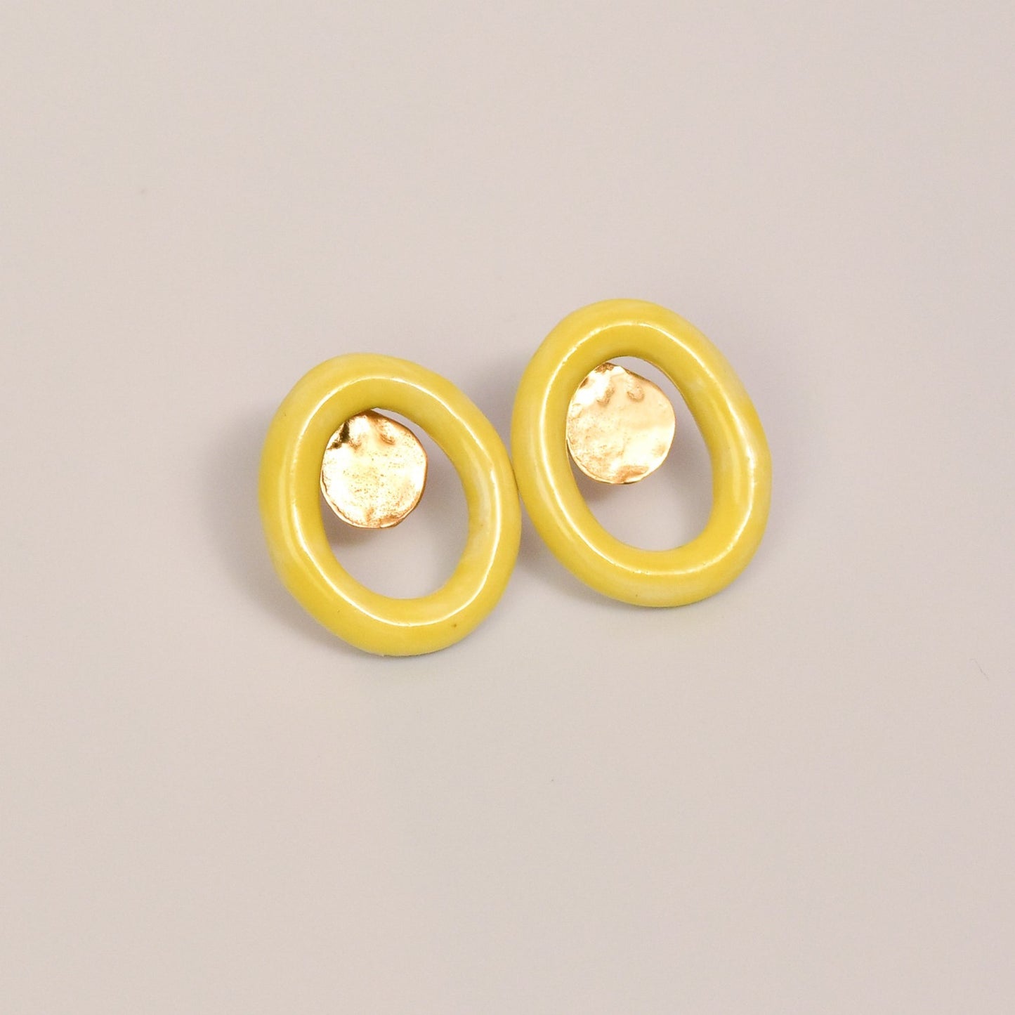 sunshine porcelain earring round stud