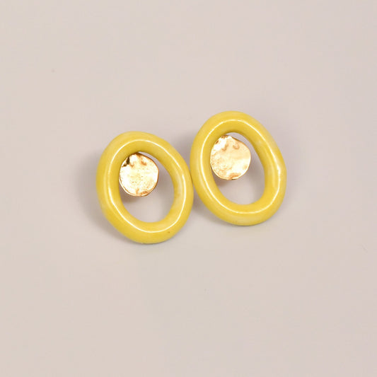 sunshine porcelain earring round stud