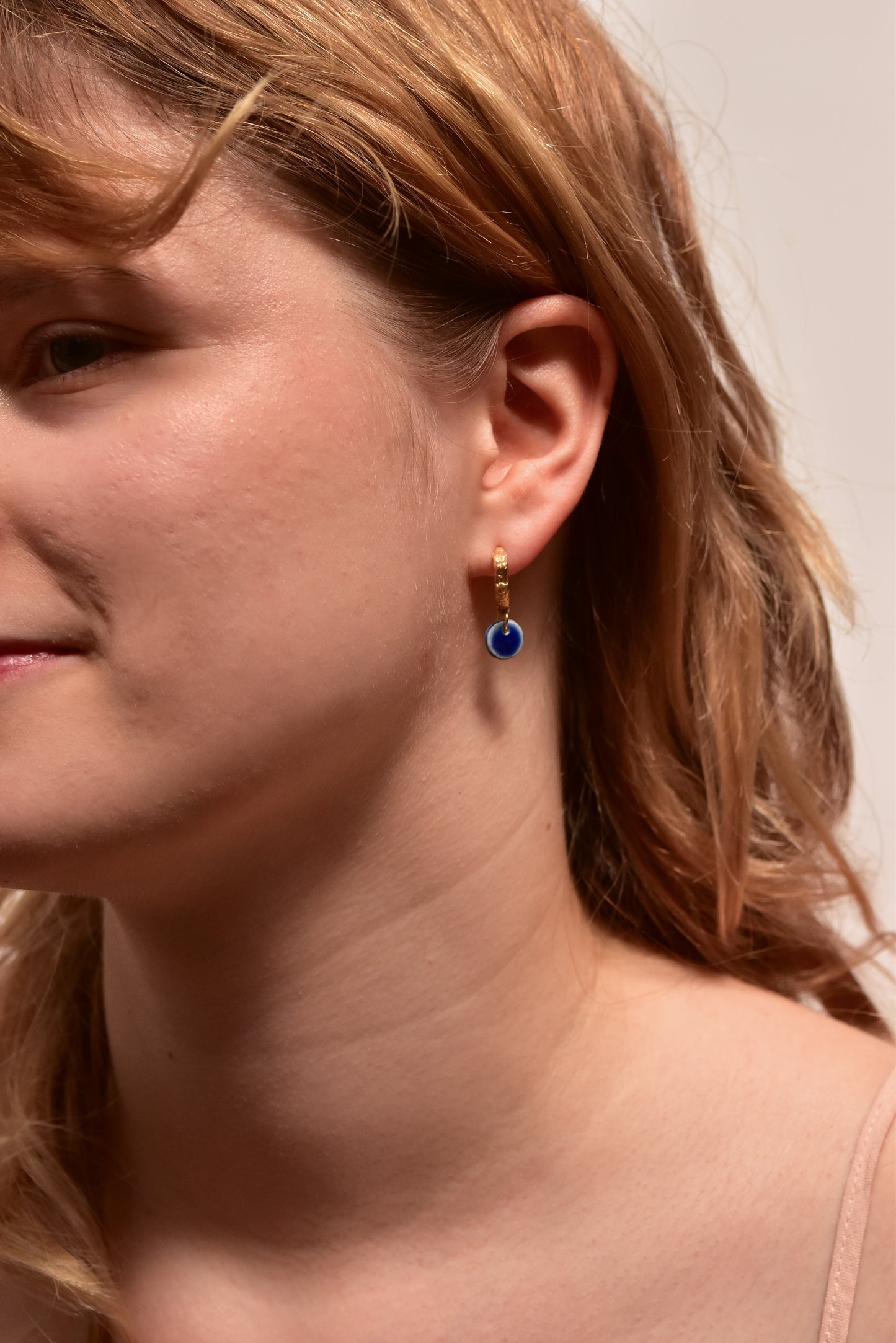 simplicity - organic hoop porcelain earring