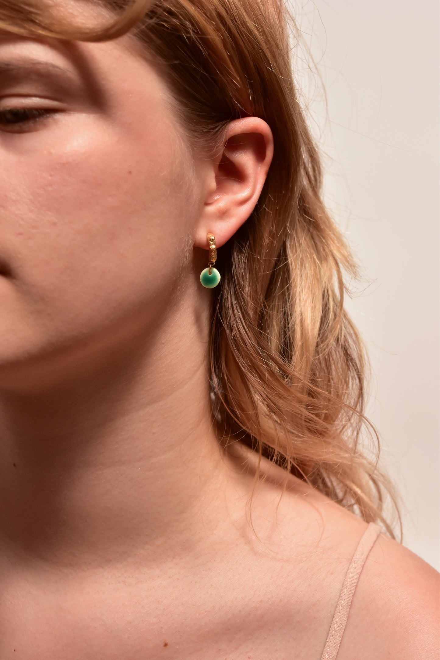 simplicity - organic hoop porcelain earring