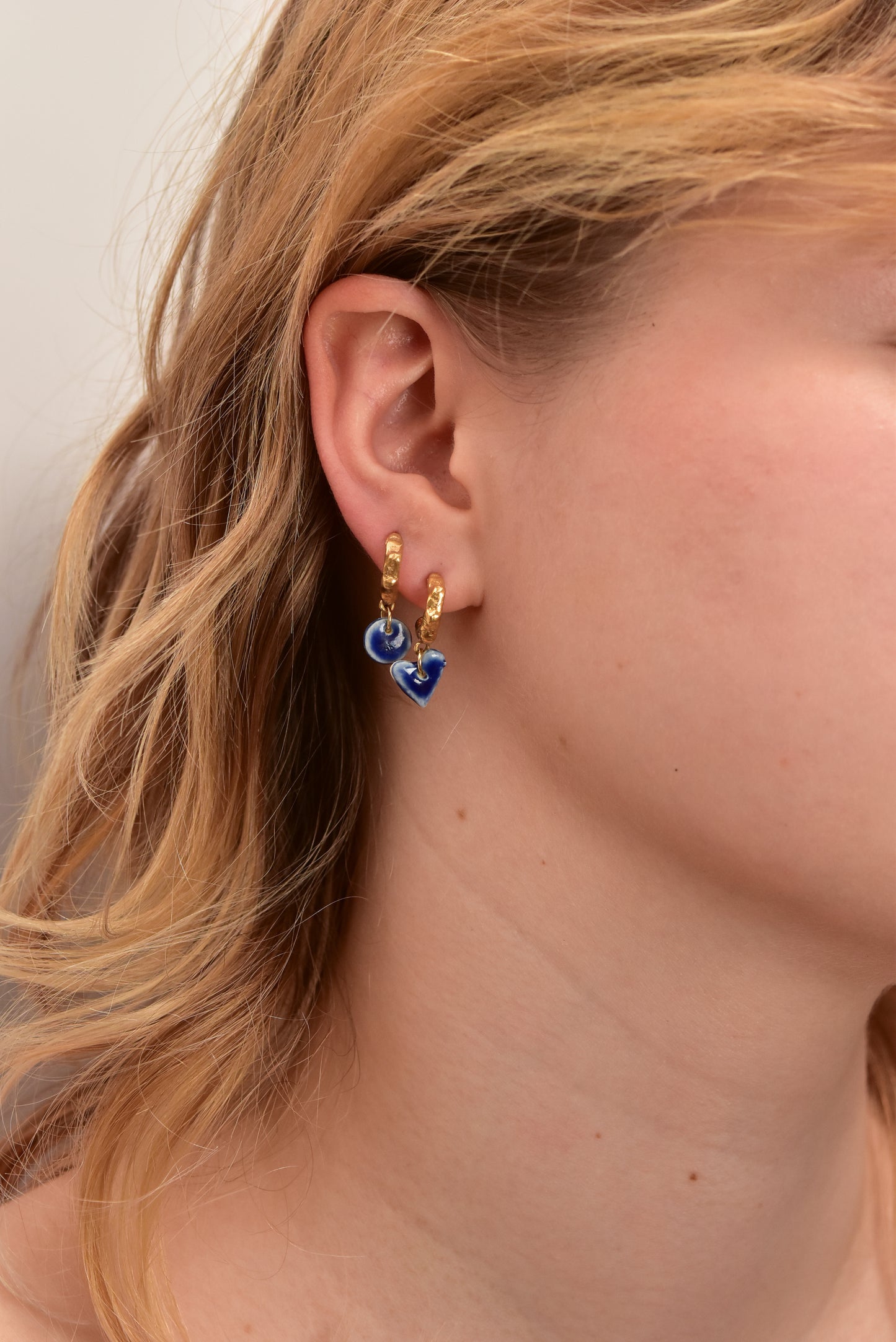 simplicity - organic hoop porcelain earring